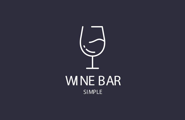 Elegant Wine Bar Logo Vector Image