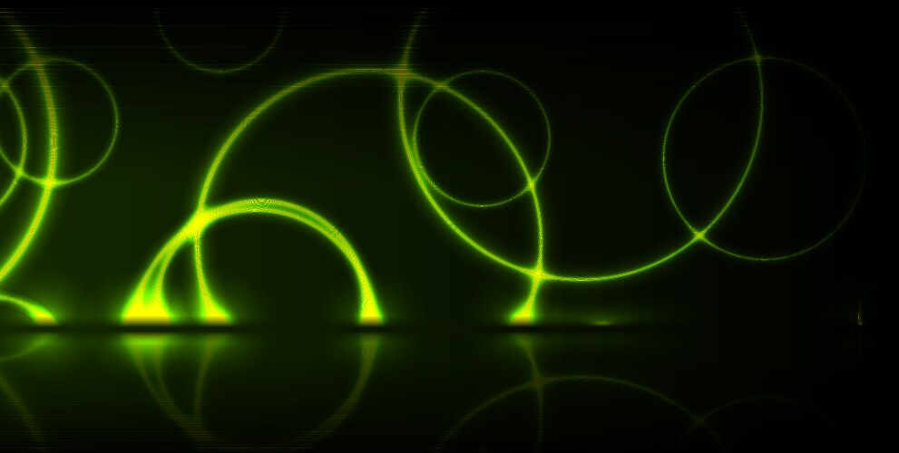 Bright green neon laser circles technology modern vector image