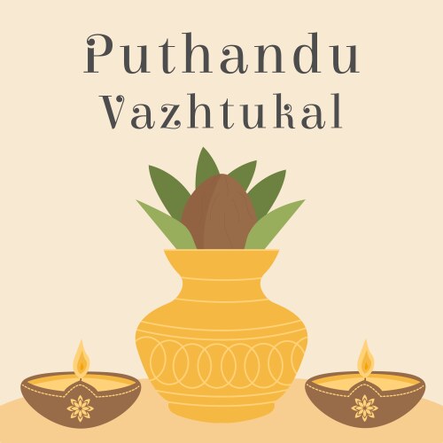 puthandu vazhtukal holiday tamil translation happy vector image