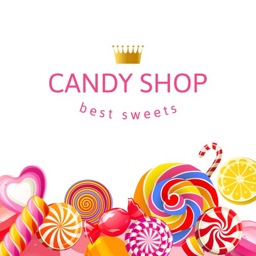 Candys sweets lollipops background Royalty Free Vector Image