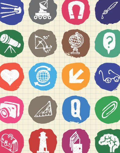 Chalkboard Education Icons Vector Image