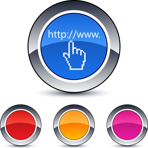 Www click round button vector image