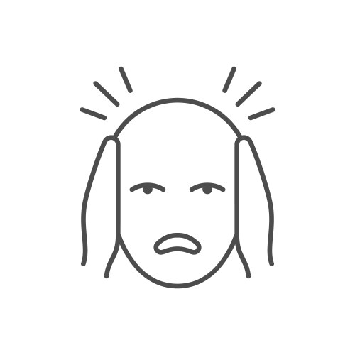 Person with headache line icon vector image