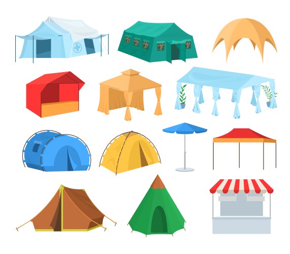Various Tent Styles Vector Image