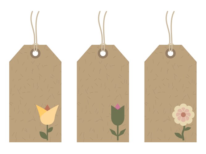 Flower tags Vector Image