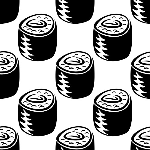 Sushi and rolls seamless pattern background Vector Image