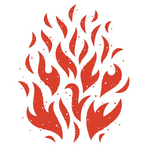 Set of fire flames isolated on white Royalty Free Vector