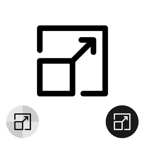 Increase size of the object to large line icon vector image