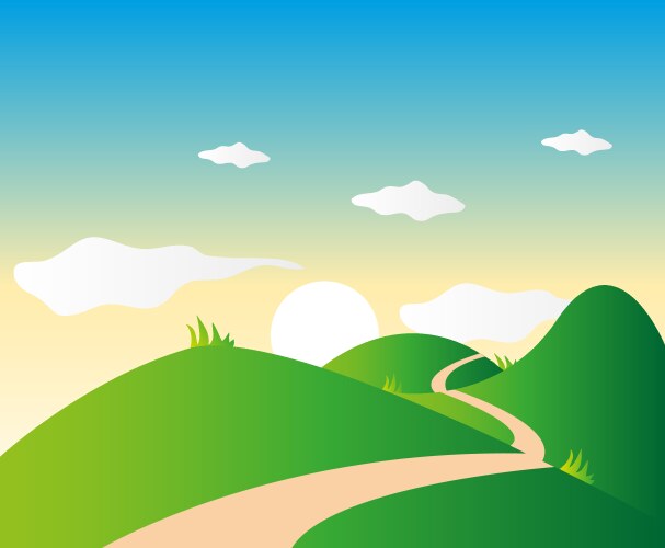 Green mount background template design Royalty Free Vector