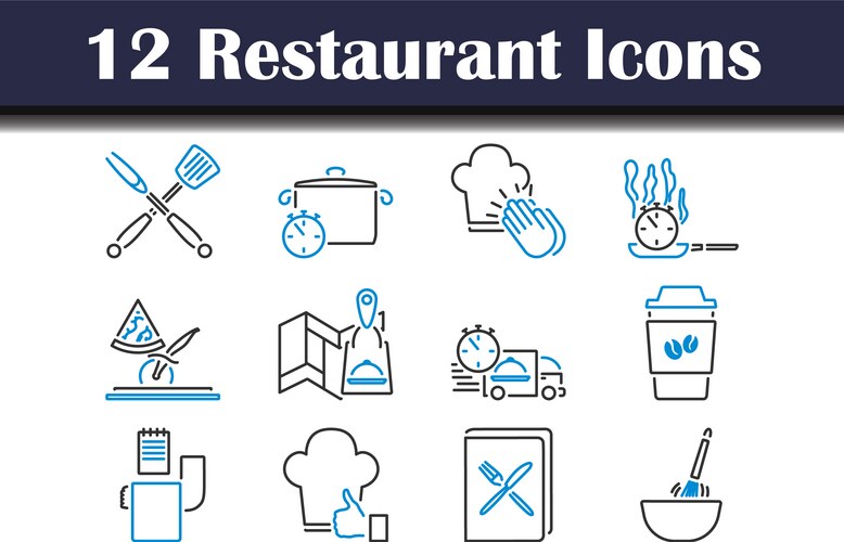 Restaurant icon set Royalty Free Vector Image - VectorStock