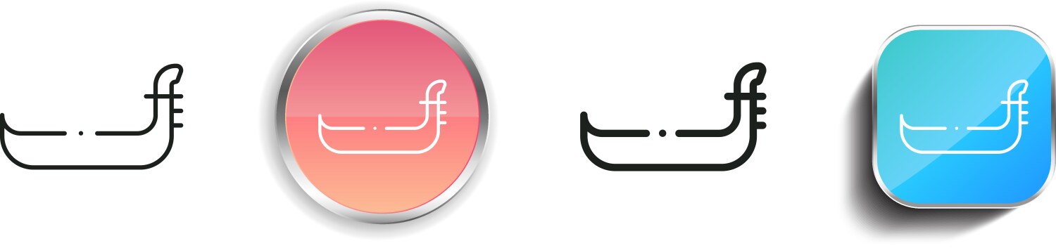 Gondola icon thin linear regular and button style vector image