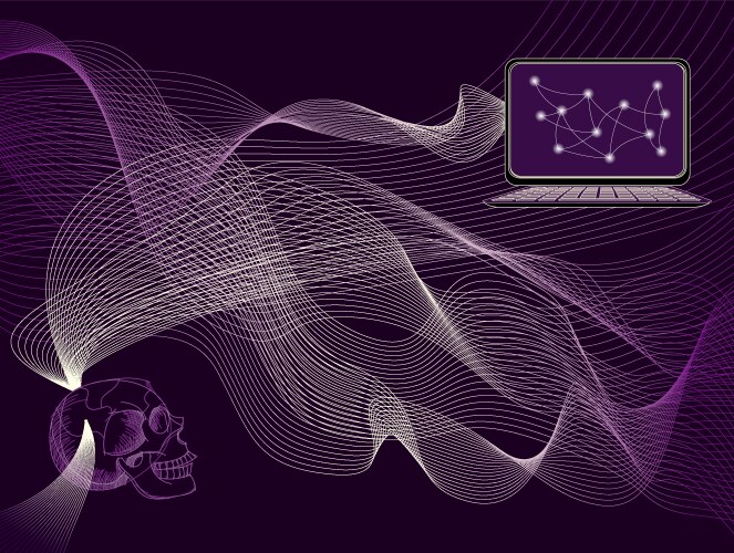 Deep Neural Network Brain Scan vector image