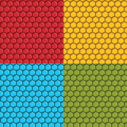 Set of seamless patterns with hexagonal tiles vector image