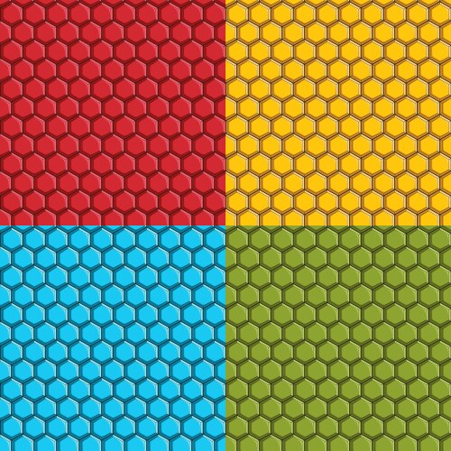 Set of seamless patterns with hexagonal tiles vector image