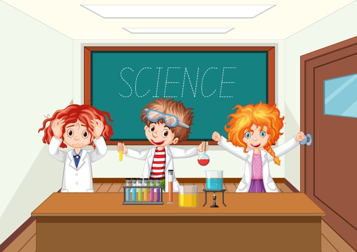 scientist working with science tools in lab vector image