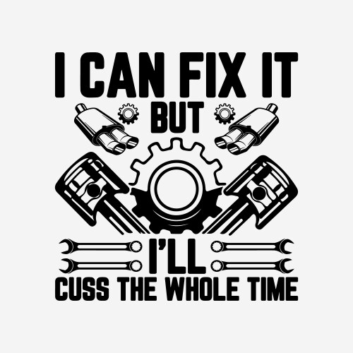 Mechanic funny car repair t-shirt design Vector Image