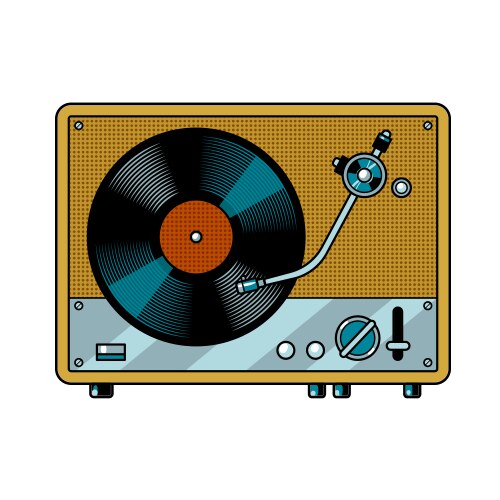 Retro Vinyl Turntable Art Vector Image