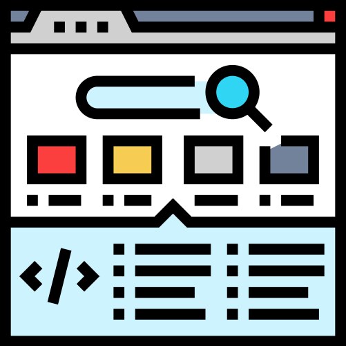Structured data markup seo color icon vector image
