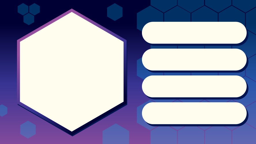 A game show interface with hexagonal elements vector image
