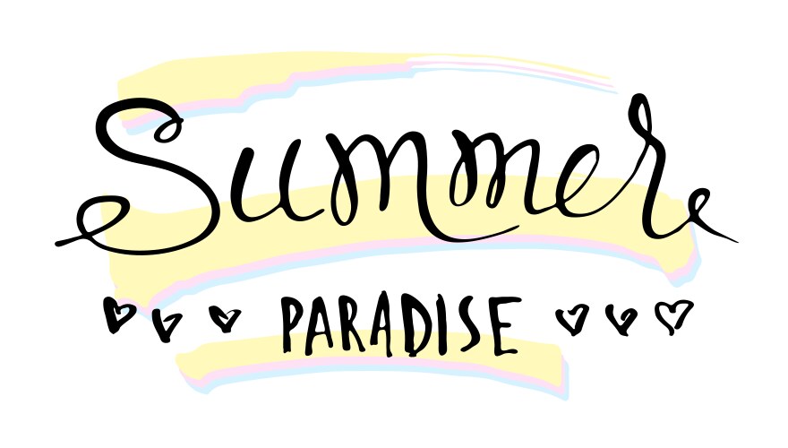 handwritten summer lettering vector image