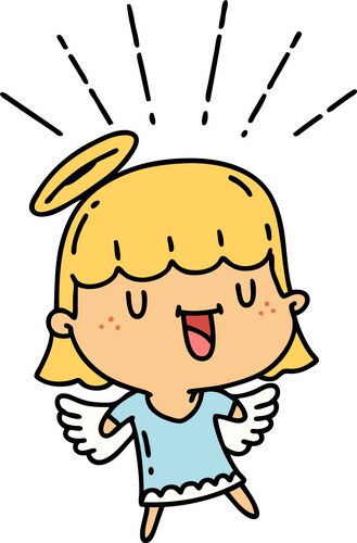 Singing Angel Tattoo Art Vector Image