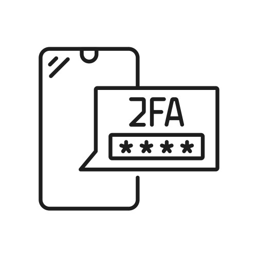 2fa two factor authentication password access icon vector image