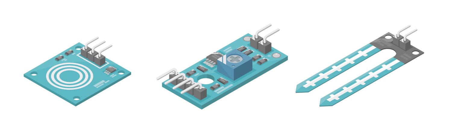 Arduino touch module sensor microcontroller vector image