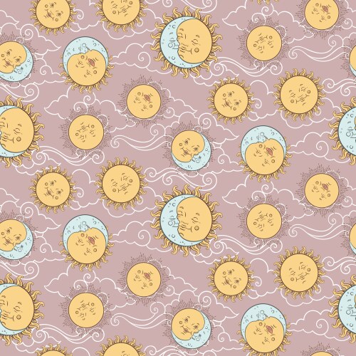 Celestial dividers decorative sun and moon border Vector Image