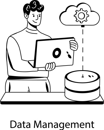 data management vector image