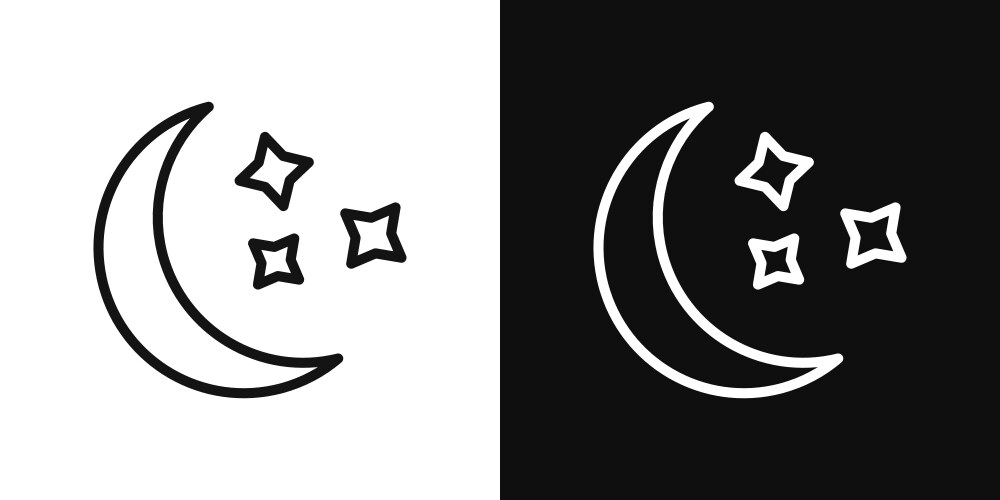 Moon stars icon set night moon with stars symbol Vector Image
