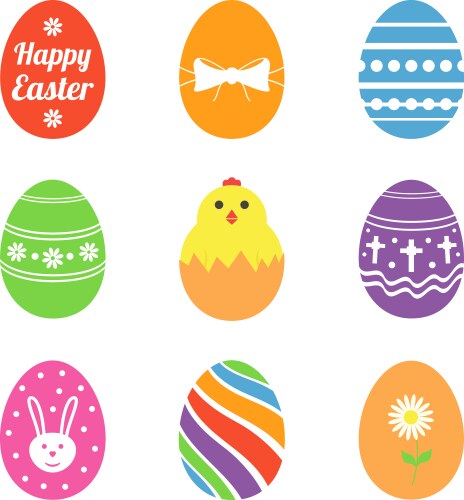 Easter eggs icons Vector Image