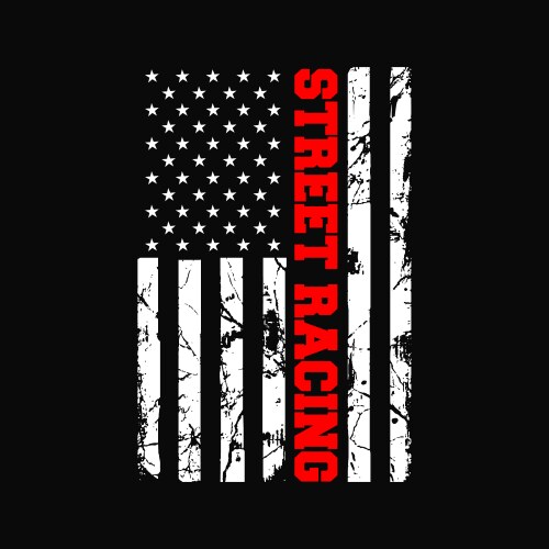 Street Racing Flag - Americana Vector Image