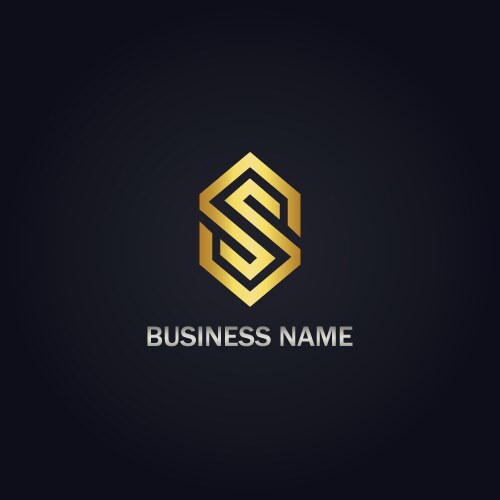 S sign company gold logo vector image