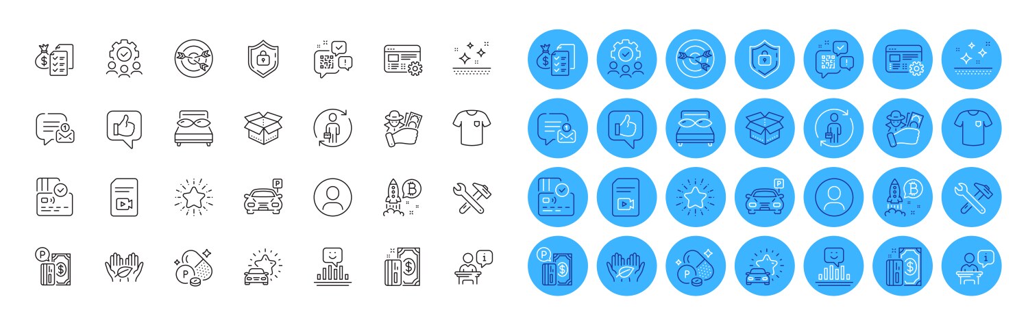 New message clean skin and open box line icons vector image