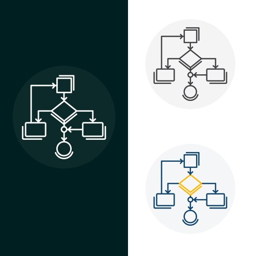 Algorithm computational logic icon design vector image