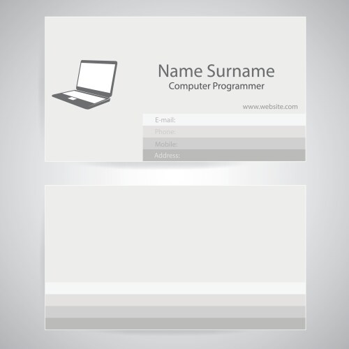 Calling card of computer programmer vector image