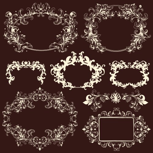 Set of calligraphic design elements Vector Image