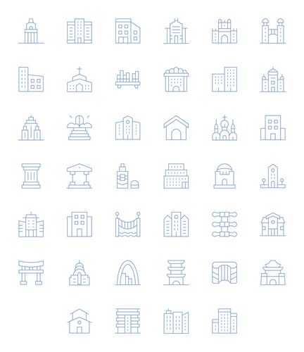 Architecture Line Icons – Royalty-Free Vector | VectorStock