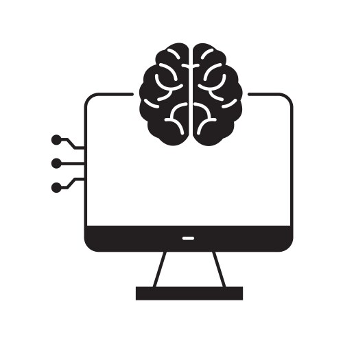 Ai computing and smart interface icon design vector image