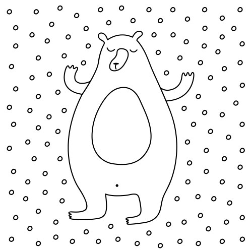 outline cartoon winter vector image