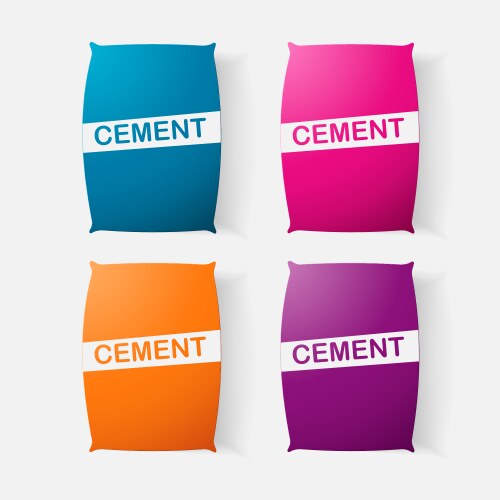 Paper clipped sticker bag cement vector image