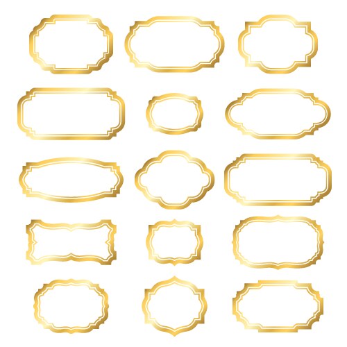 Gold frame simple golden white Royalty Free Vector Image