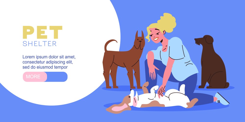 pet shelter banner vector