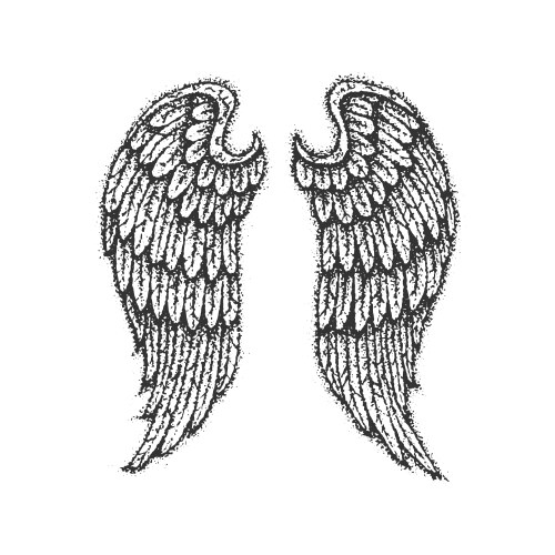 Bohemian Dotwork Angel Wings Vector Image