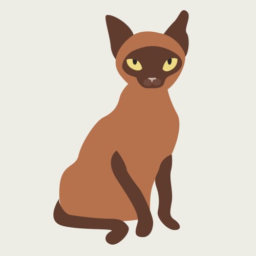 Black cute cat sitting cartoon kitten Royalty Free Vector