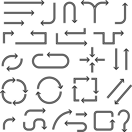 Curved arrows sketch Royalty Free Vector Image