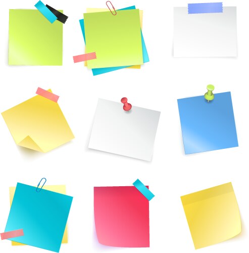 Four sticky notes Royalty Free Vector Image - VectorStock