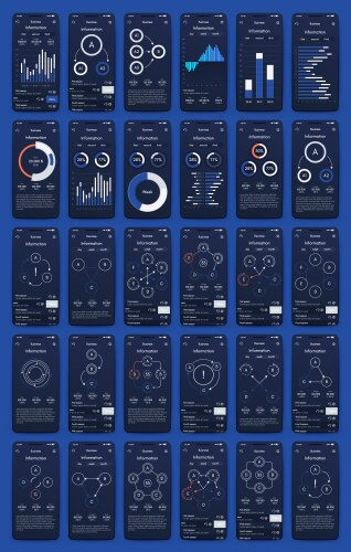 Different ui ux gui screens and flat web icons vektorbild