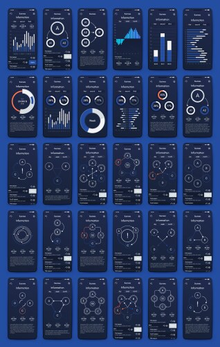 different ui ux gui screens and flat web icons vector