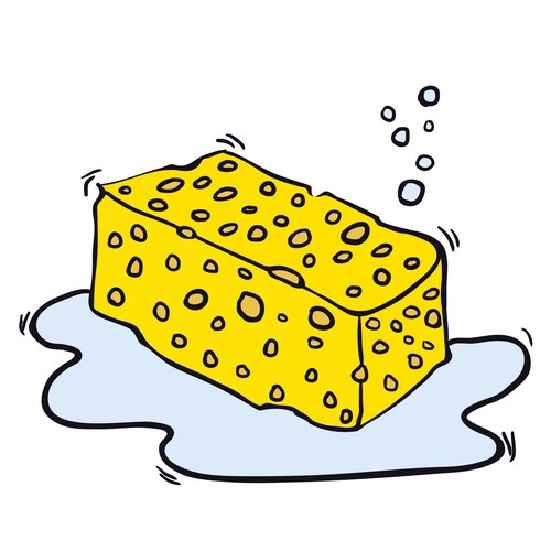 Freehand drawn cartoon sponge Vector Image